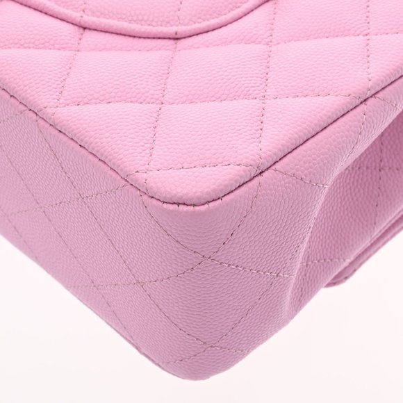 CHANEL Chanel matelasse W flap chain shoulder 25 pink ladies caviar skin bag - Picture 9 of 12